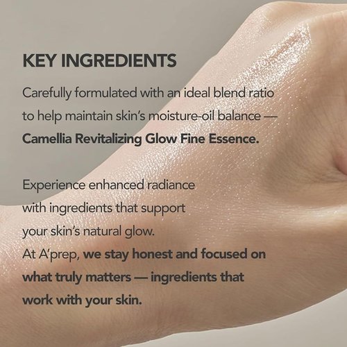 A'Prep Camellia Revitalizing Glow Essence - Hydrating Facial Spray Serum with Niacinamide & Hyaluronic Acid | 80ml Korean Face Mist