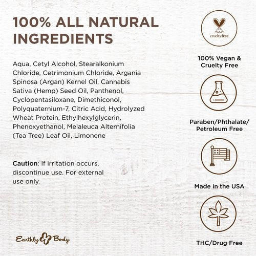 Earthly Body Miracle Oil Shave Cream, 16 oz - Helps Reduce Nicks, Small Cuts & Skin Irritation - With Tea Tree, Hemp Seed & Argan Oils - 100% Vegan, Cruelty Free