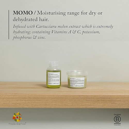 Davines MOMO Moisturizing Shampoo & Conditioner - Softens Dry Hair, Adds Shine & Detangles
