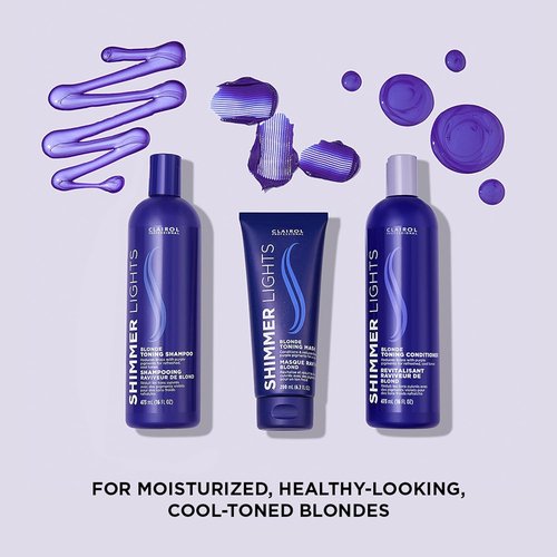 Clairol Professional Shimmer Lights Purple Shampoo - Neutralizes Brass & Yellow Tones | For Blonde, Silver & Gray Hair