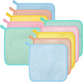Tudomro 10 Pcs Exfoliating Washcloths Double Sided Man Wash Cloths Body Face Exfoliating Scrub Cloths for Shower Men Women (10.2 x 8.7 Inc,Macaron Color)