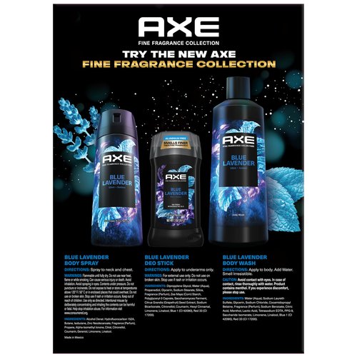 AXE Blue Lavender Gift Set for Men – Men’s Body Wash, Body Spray & Deodorant, Fine Fragrances Collection, Mint & Amber (3 Piece Set)