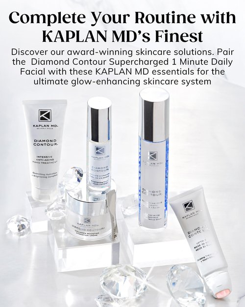 KAPLAN MD Diamond Contour Supercharged 1 Minute Daily Facial - Anti-Aging Serum for Face with Exfoliating Crushed Diamonds & Fruit Enzymes - Radiant & Smooth Skin for Women of All Ages - 1.35 fl oz