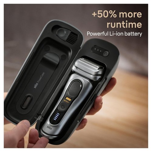 Braun Powercase for Electric Razors - Portable Shaver Case for Series 9 Pro & 8 | Charges Up to 6 Weeks