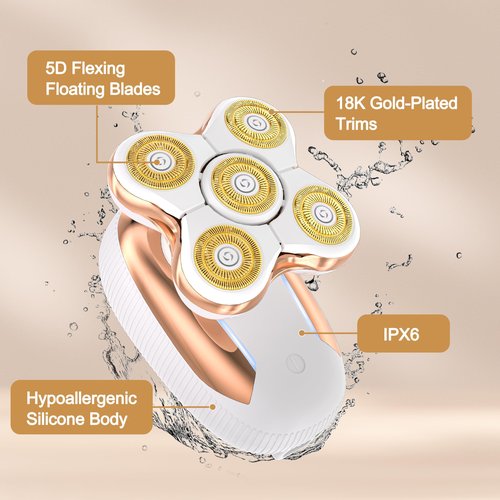 Electric Razors for Women : 5D Magnetic Head Shaver for Women - Rechargeable Body Shaver Waterproof Hair Remover Painless Cordless Trimmer for Lady Legs