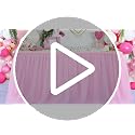 9ft Black Tulle Table Skirt with Gold Trim for Party Wedding Baby Shower