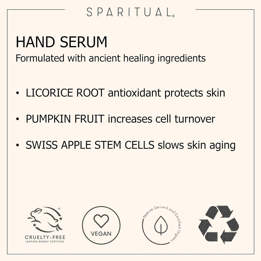 SPARITUAL Citrus Cardamom Vegan Hand Serum - Nourishing Moisturizer | 1oz