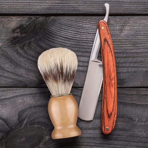 Aethland Shaving Brush Set for Men, 4 in1 Include 100g Shaving soap, Badger Shaving Brush and Stainless Steel Shaving Stand & Shaving Bowl for Husband Birthday Boyfriend Father's Day Gifts（Upgrade W)