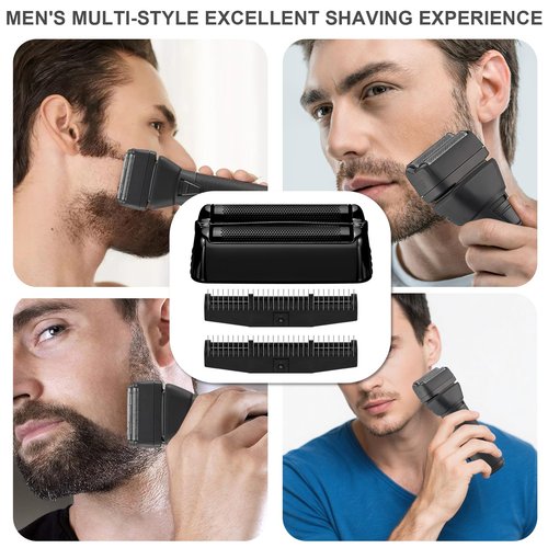 Shaver Replacement Foil and Cutter，Compatible with BaBylissPRO FXONE BlackFX Double Foil Stick Shaver，Black