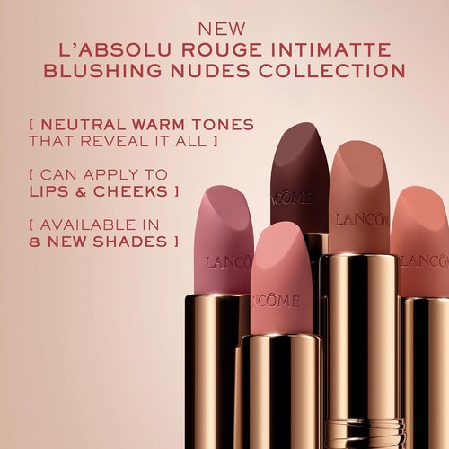 Lancôme L'Absolu Rouge Intimatte Hydrating Matte Lipstick - Buildable, Lightweight Formula | 12HR Comfort & Soft Matte Finish