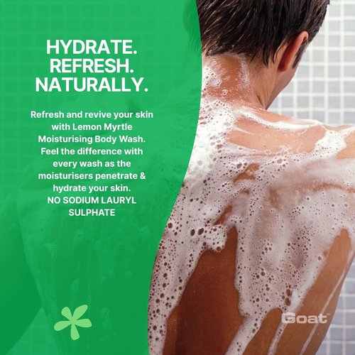 Goat Milk Soap Moisturizing Body Wash Duo - Revitalize Your Skin with Lemon Myrtle - 16.9 oz