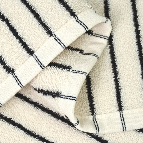 Jacquotha Striped Cotton Washcloths 4 Pack, 13” x 13” - Soft Wash Cloths for Bathroom, Kitchen, Gym, Face, Black and Cream