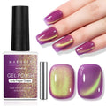 Makartt Cat Eye Gel Nail Polish - 10ml 3D Holographic Glitter Cateye Gel Polish with Magnet, Noble Purple, Long-Lasting UV/LED Soak Off for Salon & DIY - Lady Finger Grape