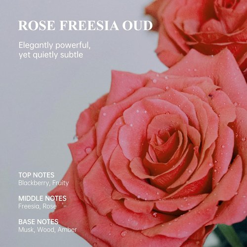 Atom Fresh Body Wash - Sulfate Free Moisturizing Shower Gel for Sensitive Skin | Rose Fressia Oud Scent, 16.2 oz