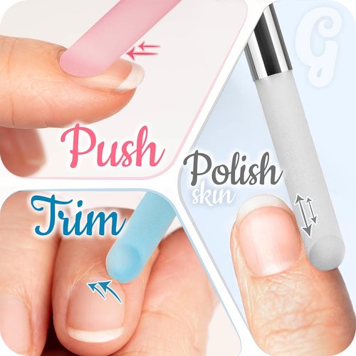 GLADZY Glass Cuticle Pusher - Professional Manicure Stick with Durable Abrasive Surface, Czech Quality