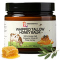 AMBER ESSENTIALS Beef Tallow & Honey Balm, All-Natural Moisturizer with Raw Honey & Olive Oil, Grass-Fed Tallow Cream for Face & Body, Deeply Nourishing Skin Care for Women & Men, Rich Moisture