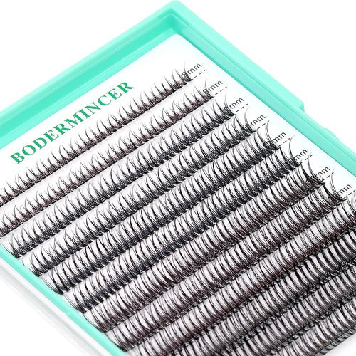 BODERMINCER 8-16mm to Choose Fish Tail Design 120pcs Thickness 0.1mm C Curl 12 Root Women Lady Individual Black False Eyelash Cluster Eye Lashes Extension Tools (8-10-12-14-16mm MIX)