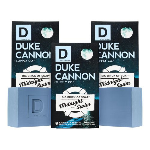 Duke Cannon Supply Co. Big Brick of Soap for Men – Midnight Swim Fresh Water Scent, Extra Large 10 oz Bars, 3-Pack