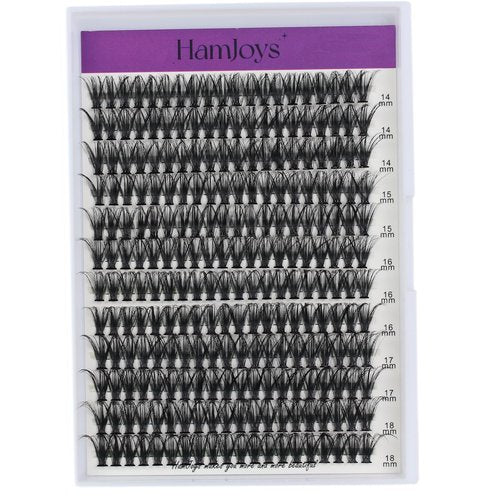 Cluster Lashes 240pcs 40D DIY Eyelash Extension D Curl Long Individual Lashes Mixed Tray Faux Mink Lash Clusters Extensions 0.07 Black (40D-0.07D-14-18mm)