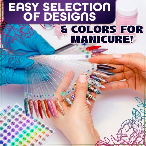 200 Pcs Nail Swatch Sticks Stiletto – Polish Color Swatches with 4 Metal Rings & Numbering Stickers – True Color Visibility, Easy Layer Control | Works with Art Decals and Nail Art Striping Tape Lines