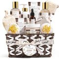 Birthday Gifts for Women, Vanilla Coconut Relaxing Spa Gift Baskets for Women Self Care Package Bath Gift Set, Home Bath and Body Kit Pamper Valentines Day Gifts for Her Womens Mom Friends Sister Wife