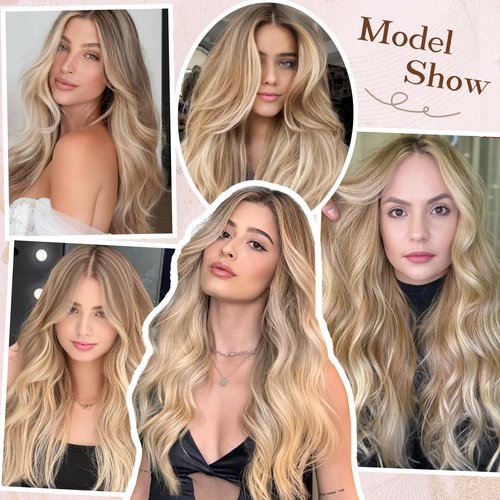 Eliysako Microlink Hair Extensions Human Hair 50g/pack Golden Brown mix Bleach Blonde 18inch Micro Loop Microbead Hair Extensions Real Smooth Human Hair Cold Fusion