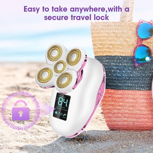 Electric Razors for Women Legs-5D Magnetic Detachable Head Flawless Razor-IPX7 Waterproof Wet Dry Cordless Trimmer-USB Rechargeable Travel Kit