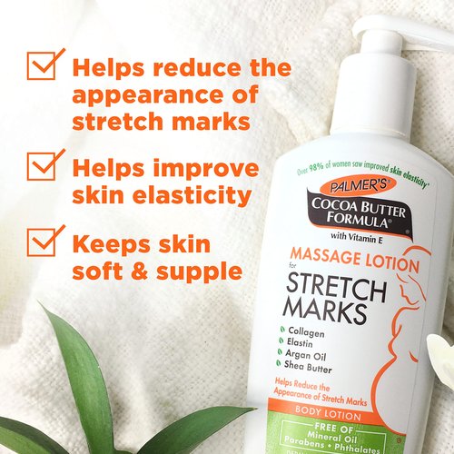 Palmer's Stretch Mark Care Body Lotion + Body Oil Bundle, Cocoa Butter Formula with Vitamin E Skin Care for Pregnant Women, Includes 1 Massage Oil (5.1 fl oz) and 1 Massage Lotion (8.5 fl oz)