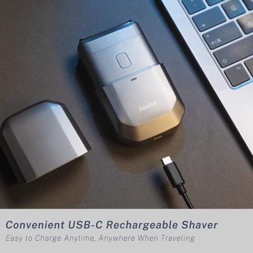 Electric Razors for Men Face - Compact Travel Electric Foil Shavers for Mens Bald Head - Small Portable Face and Head Shavers IPX7 Waterproof Wet and Dry, Dual-Action Blades and USB-C Rechargeable