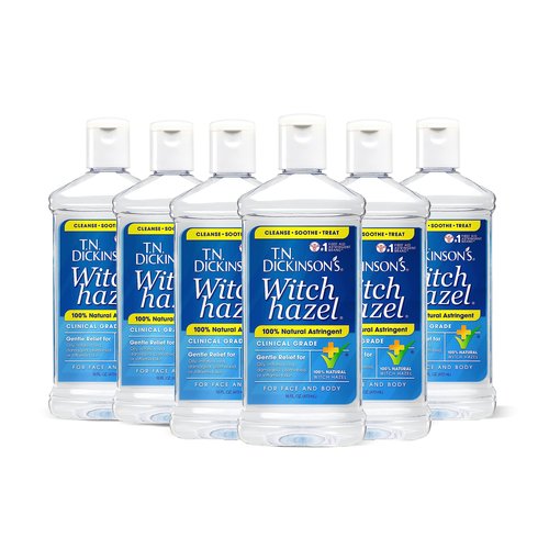 T.N. Dickinson's Witch Hazel Astringent for Face and Body, 100% Natural, 6 Count