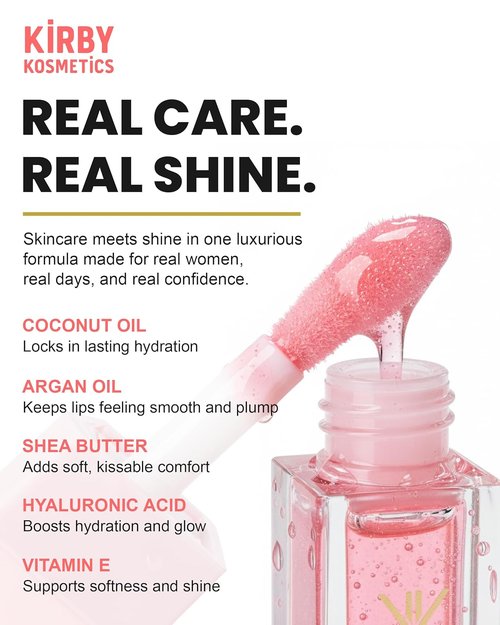 DivineDiva Lip Oil - Hydrating & Moisturizing High-Shine Gloss with Hyaluronic, Coconut & Argan Oils | Vegan Watermelon Bliss