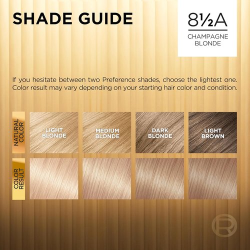 L'Oreal Paris Hair Color - Superior Preference Fade-Defying Champagne Blonde 8.5A | Lasts Up to 9 Weeks