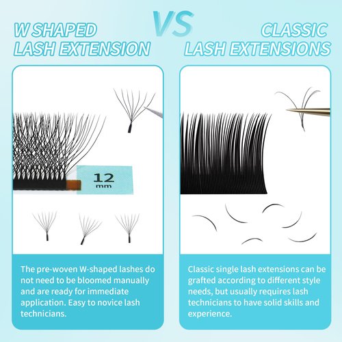 GLAMLASH W Eyelash Extensions 7D Russian Volume Premade Fan Natural Soft Matte Black False Lashes Professional Salon Supplies(7D,0.07,D,13mm)
