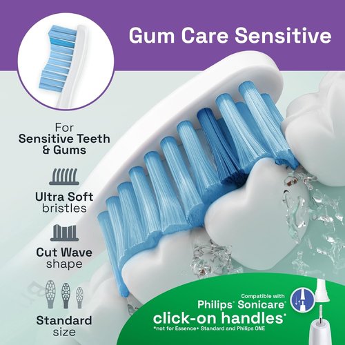 Brushmo Replacement Toothbrush Heads - Extra Soft Dupont Bristles for Sensitive Teeth | Compatible with Philips Sonicare | 8 Standard Heads in White
