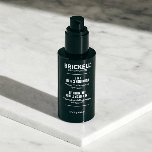 Brickell Men's 6 in 1 Gel Face Moisturizer for Men, Natural and Organic Gel Moisturizer, 1.7 ounces, Unscented