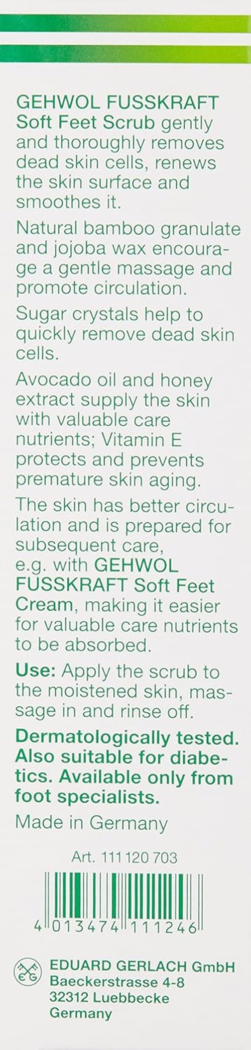 GEHWOL Soft Feet Scrub - Exfoliating Foot Care Treatment | 4.4 oz for Smooth, Soft Skin