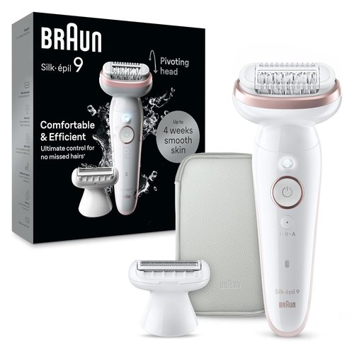 Braun Silk-épil 9 Epilator - Women's Hair Removal Device with Pivoting Head & Wet/Dry Function, SES9-030