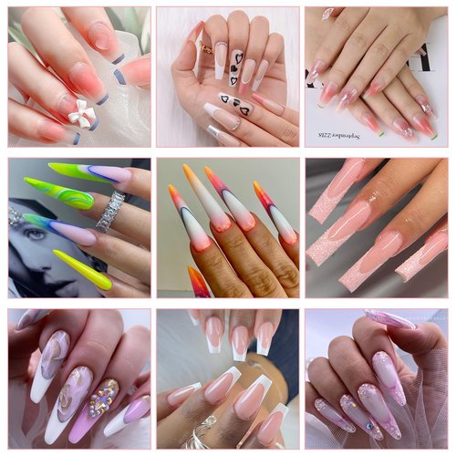 Nail Forms 300PCS, Acrylic Nail Forms for Nail Extension Tips, Long Forms for Acrylic Nails, Thick Professional Nail Art Tips Extension Forms Manicure Tool DIY Home Salon Supplies