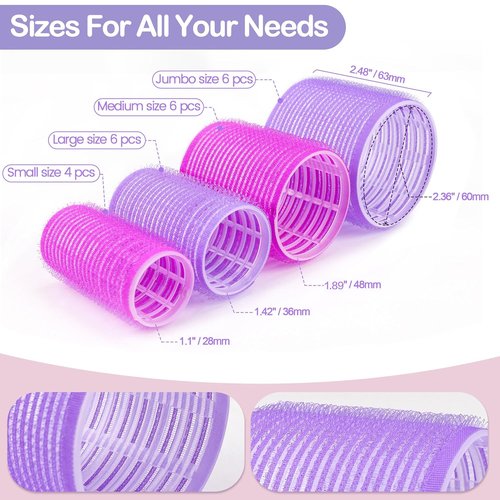 ELASO 33-Piece Hair Roller Set - Self-Grip Rollers for All Hair Types | Includes Clips & Storage Bag