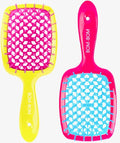 BOM BOM Detangling Hair Brush Kit - Wet & Dry Vented Design for All Hair Types | Lightweight Scalp Massager (Pink, Blue, Yellow)