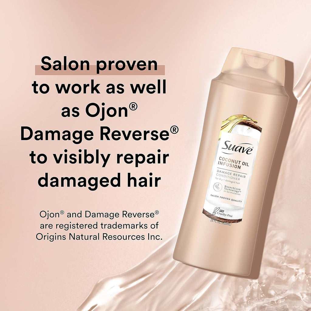 Suave Professionals Repairing Conditioner - Coconut Oil Infusion for Soft, Smooth Hair | 28 oz