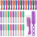 Hair Brush and Combs Set in Bulk Individually Wrapped Travel Comb Brush Bulk for Women Kids Hotel Homeless Charity, Multicolor(100 Pieces)