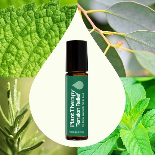 Plant Therapy Tension Relief Essential Oil Roll-On - Pre-Diluted 10 mL | Pure Fractionated Coconut Oil Blend