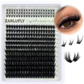 Volume Lash Clusters with 5-7MM Bottom Lashes D-curly Eyelash Clusters Wispy Lash Extension 300Pcs Individual Lashes Thin Band Cluster Eyelash Extension 10-16MM Cluster Lashes DIY at Home by ZANLUFLY