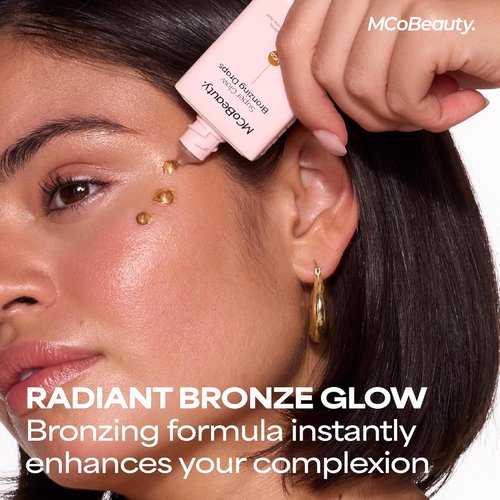 MCoBeauty Super Glow Bronzing Drops - Sun Kissed Liquid Bronzer with Hydrating Jojoba Oil & Hyaluronic Acid - Vegan & Cruelty Free