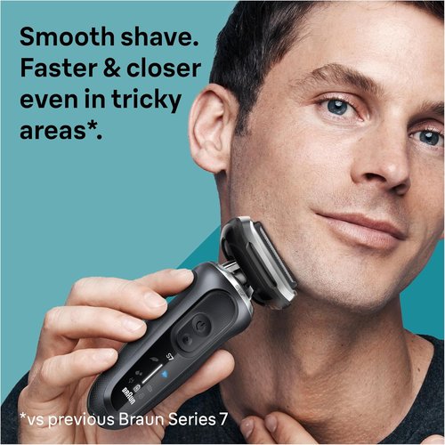 Braun Electric Shaver - Series 7 7127cs | Wet & Dry Shaving, Turbo & Gentle Modes, Waterproof, Space Grey