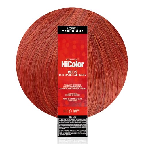 L'Oréal Technique HiColor Reds Permanent Hair Color - Lifts Dark Hair, No Brassiness, Rich Creme Formula