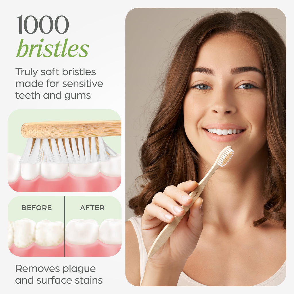 VIVAGO Bamboo Toothbrushes 30 Pack - BPA Free Soft Bristles Toothbrushes, Eco-Friendly, Natural Wooden Toothbrush