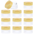 Molain 10 PCS 5 Gram Glass Cosmetic Containers Empty Sample Jars with Leak Proof Lids, Mini Makeup Sample Containers for Lotion Lip Balm Eye Cream Refillable (5 ML)