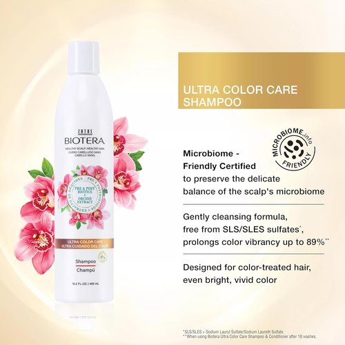 Biotera Ultra Color Care Shampoo - Prolongs Vivid Color-Treated Hair | Vegan & Sulfate-Free